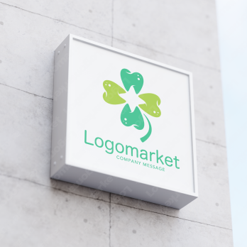 歯科と四つ葉と安心感のロゴ