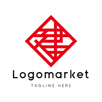 建と家紋と文字紋のロゴ