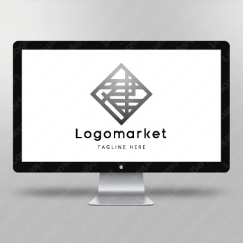 建と家紋と文字紋のロゴ