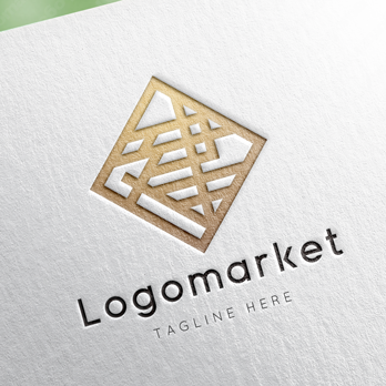 建と家紋と文字紋のロゴ