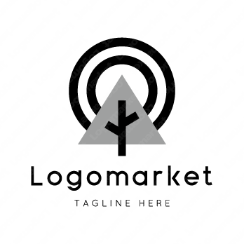 木と虹とレインボーのロゴ