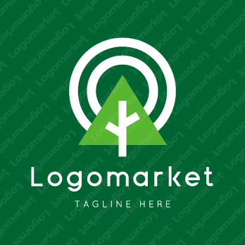 木と虹とレインボーのロゴ