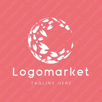 桜と月と三日月のロゴ