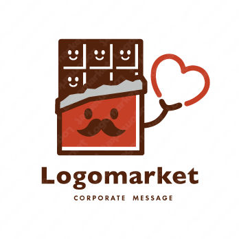 チョコと親しみとハートのロゴ