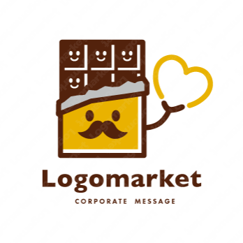 チョコと親しみとハートのロゴ