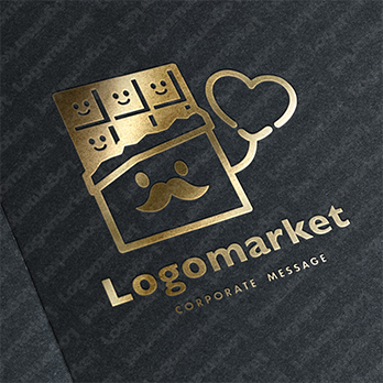 チョコと親しみとハートのロゴ