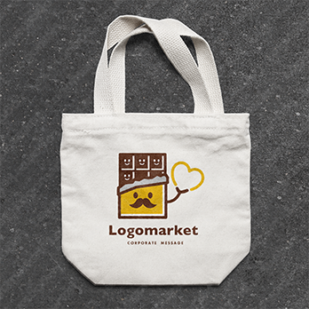 チョコと親しみとハートのロゴ