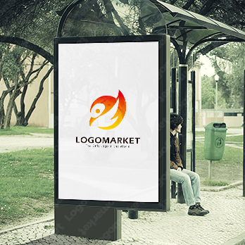 火の玉と鳥と情熱のロゴ