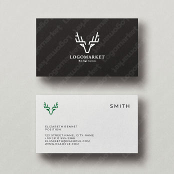 シカと動物とシンプルのロゴ