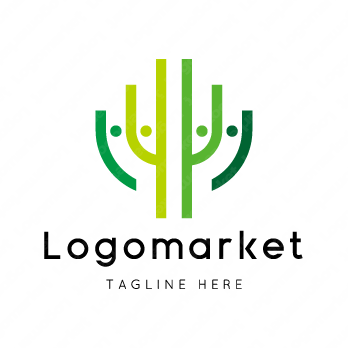 木と人と自然のロゴ