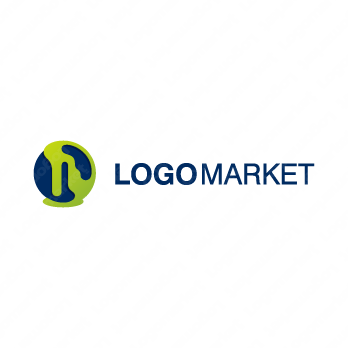 地球と宇宙と星のロゴ