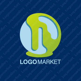 地球と宇宙と星のロゴ