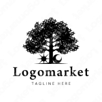 木と太陽と月のロゴ