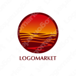 太陽と海と波のロゴ