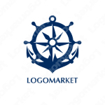 コンパスとイカリと操舵輪のロゴ