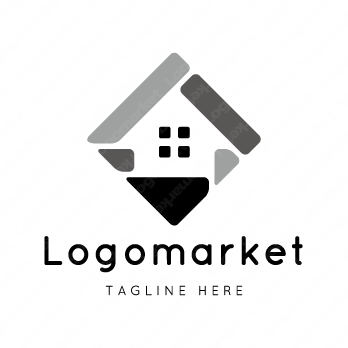 家とレンガと石屋のロゴ