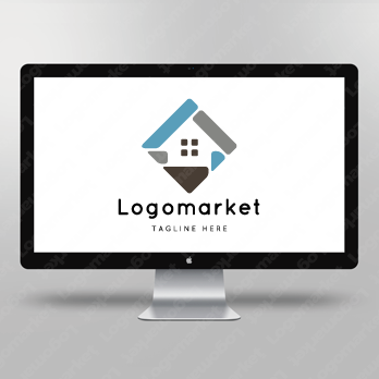 家とレンガと石屋のロゴ