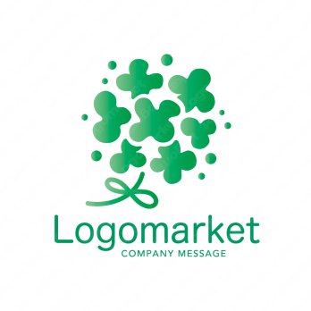 クローバーと幸福感と親しみやすさのロゴ