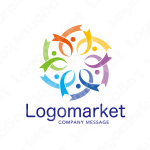 人と繋がりとカラフルのロゴ