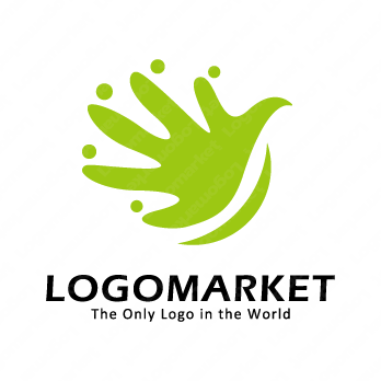 鳥と手と人のロゴ