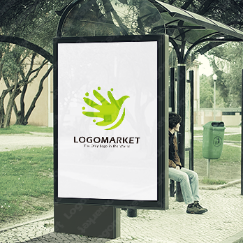 鳥と手と人のロゴ