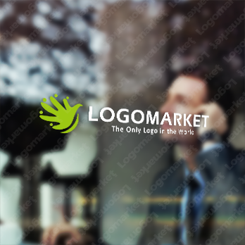 鳥と手と人のロゴ