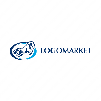 馬とジャンプと跳ね馬のロゴ