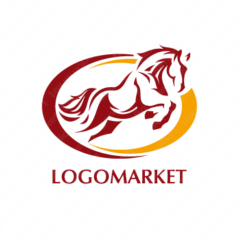 馬とジャンプと跳ね馬のロゴ