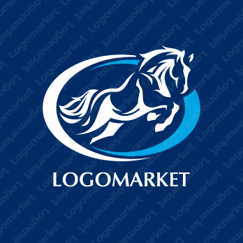 馬とジャンプと跳ね馬のロゴ