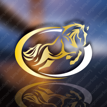 馬とジャンプと跳ね馬のロゴ