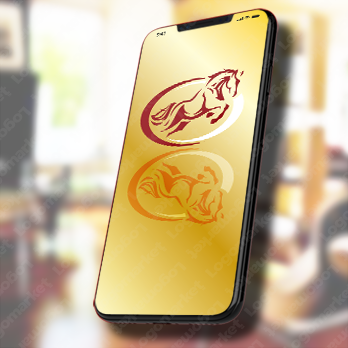 馬とジャンプと跳ね馬のロゴ