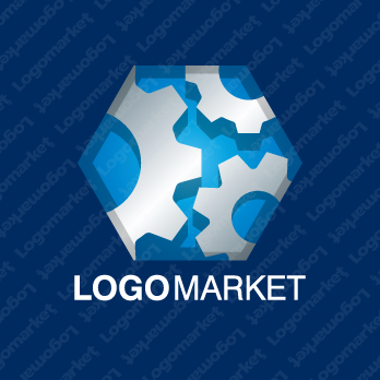 歯車と3とギアのロゴ