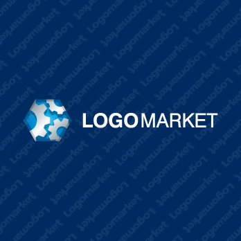 歯車と3とギアのロゴ