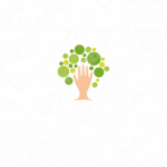 木と手と幸せのロゴ