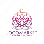 蓮と月と神秘的のロゴ