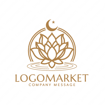 蓮と月と神秘的のロゴ