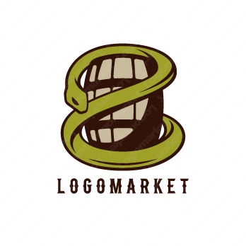 蟒蛇と樽とヘビのロゴ