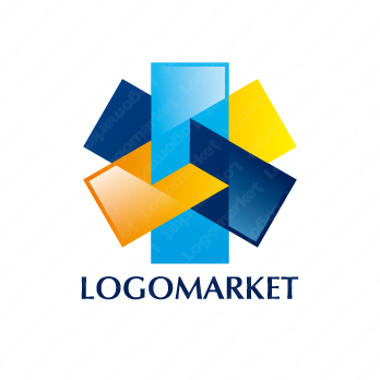 六角形と3と三角のロゴ