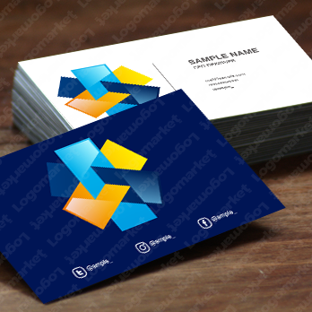 六角形と3と三角のロゴ