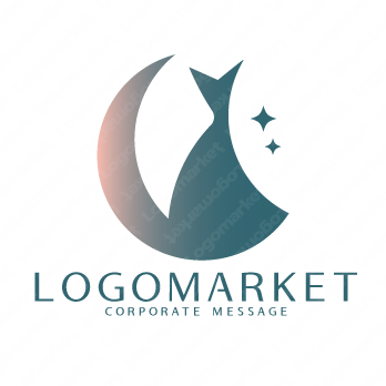 猫と夜と月のロゴ