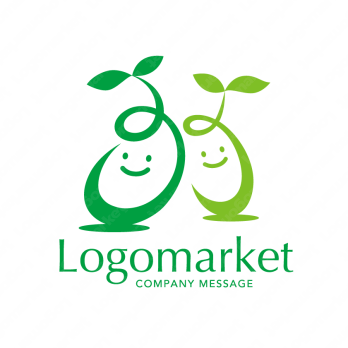 豆と親しみやすいと成長のロゴ