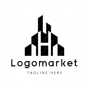 Hとビルとマンションのロゴ