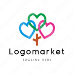 ハートと心と木のロゴ