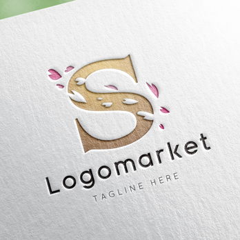 Sと桜と花のロゴ