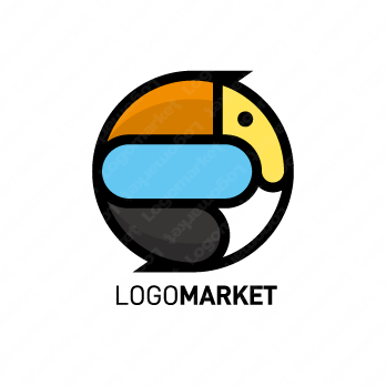 オウムと鳥とクチバシのロゴ