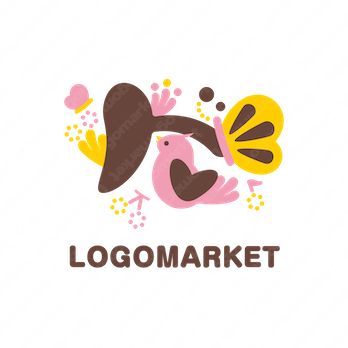 音楽と鳥と蝶のロゴ