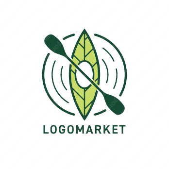 自然とボートとカヌーのロゴ