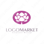 ハスと蓮の花とミニマルのロゴ