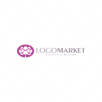 ハスと蓮の花とミニマルのロゴ