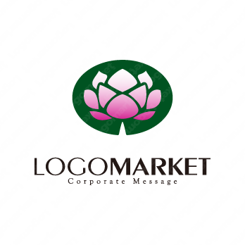 ハスと蓮の花とミニマルのロゴ